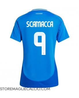 Italia Gianluca Scamacca #9 Maglia Gara Casa Repliche Europei 2024 Donna